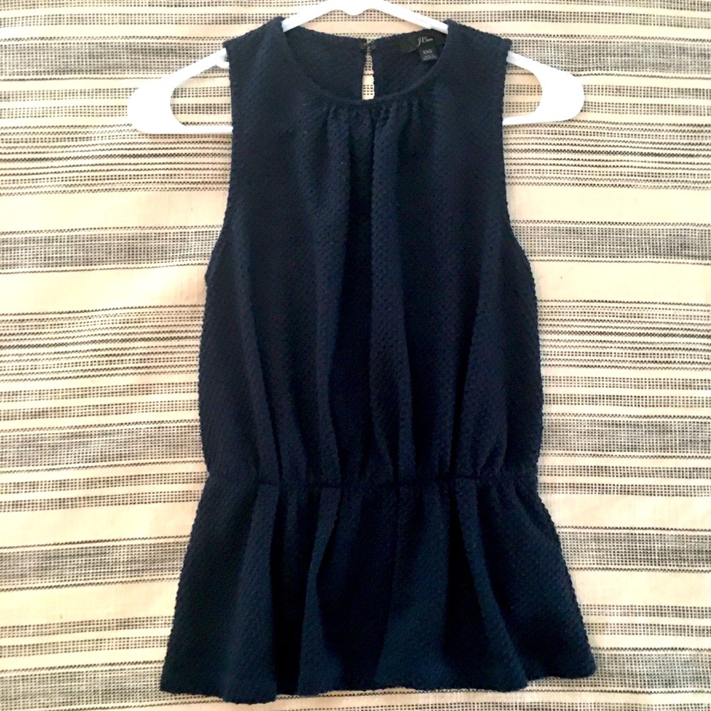JCrew Navy Peplum Top